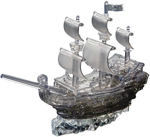 Bepuzzled Original 3D Crystal Puzzle Deluxe - Pirate Ship, Black